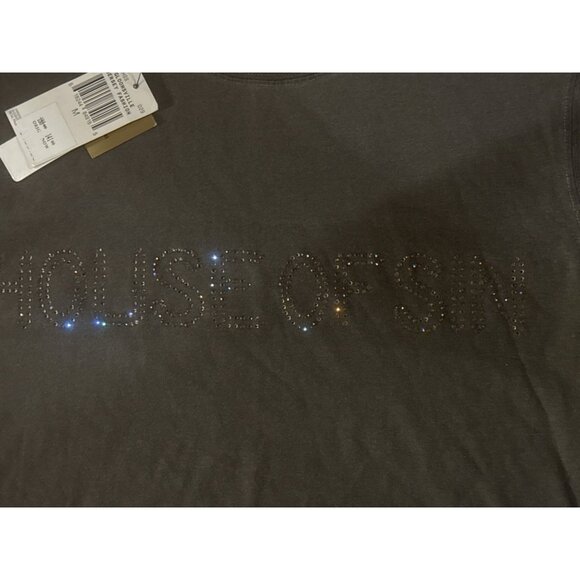 Juicy Couture House of Sin T-Shirt W/ Swarovski Crystals Men's Medium New - Picture 2 of 5